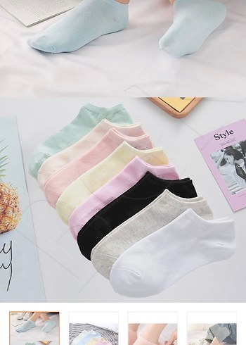 Pastel Renk Pamuklu Çorap Seti