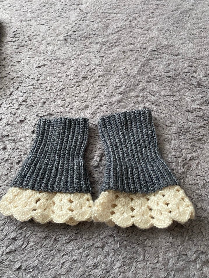 Bohem Gri Örgü Kadın Eldiven - Görsel 2