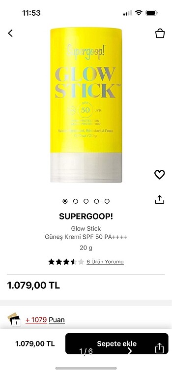 Supergoop! Glow stick spf50 güneş koruyucu