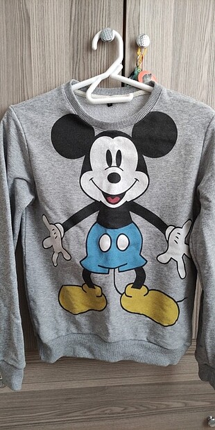 Mickey mouse desenli uzun kol kislik bluz