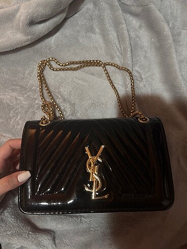 Üvey Saint Laurent Siyah Deri Çanta