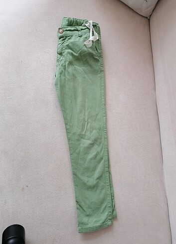 Erkek çocuk yeşil keten pantalon