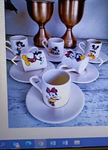 6 li Mickey mouse kahve fincanı.