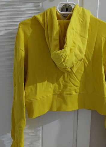 s Beden sarı Renk Zara kapüşonlu crop sweatshirt