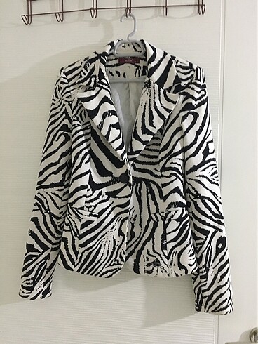 Zebra desenli blazer ceket