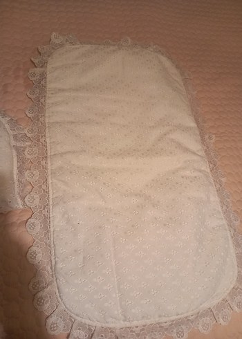 Beyaz Keten Çocuk Uyku Seti Dantelli - Görsel 5