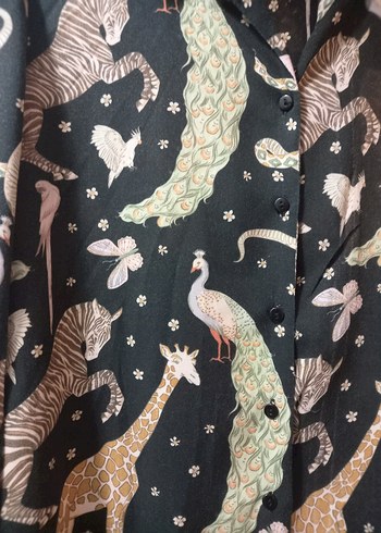 Bohem Çok Renkli Desenli Kadın Gömlek - Görsel 4