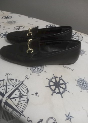 Kadın Siyah Deri Tokalı Loafer - Görsel 4