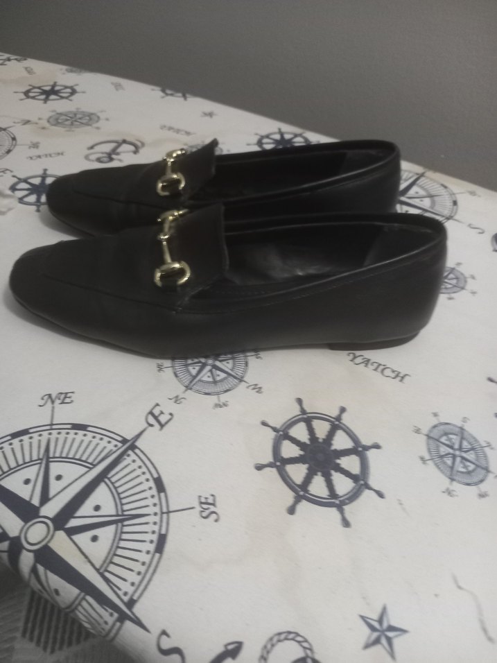 Kadın Siyah Deri Tokalı Loafer - Görsel 4