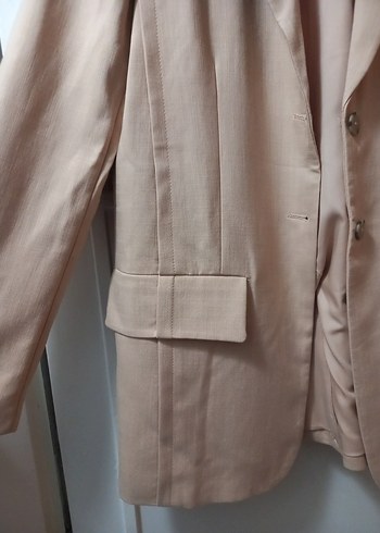 Bej Düğmeli Kadın Blazer Ceket - Görsel 4