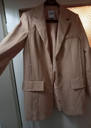 Bej Düğmeli Kadın Blazer Ceket - Görsel 2