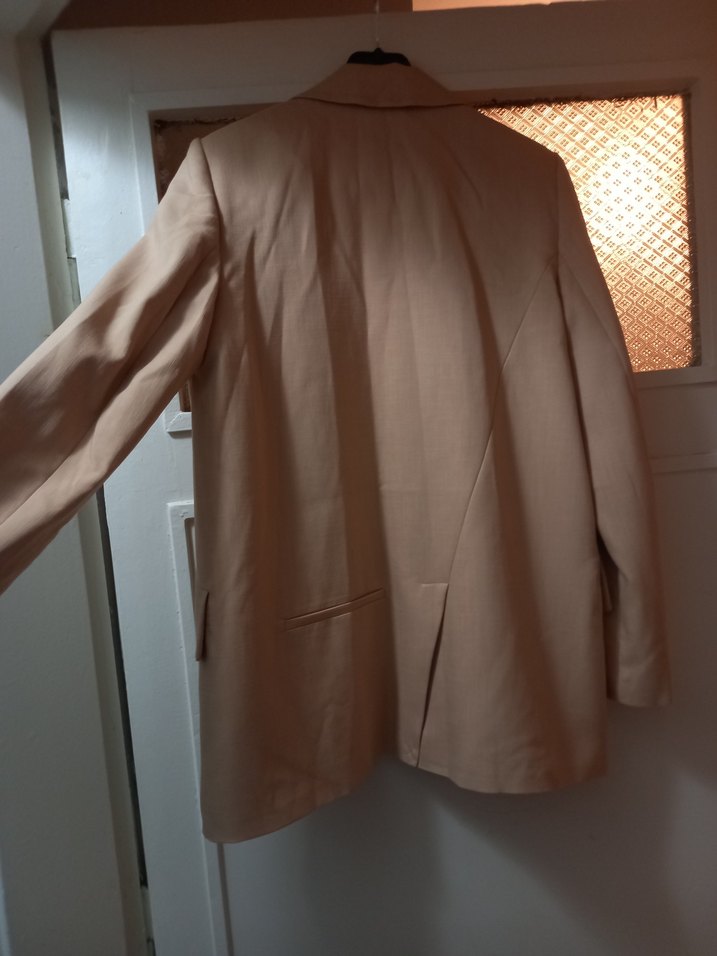 Bej Düğmeli Kadın Blazer Ceket - Görsel 5