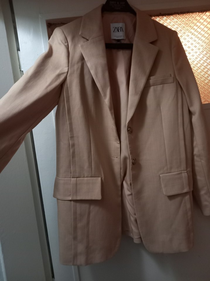 Bej Düğmeli Kadın Blazer Ceket - Görsel 2