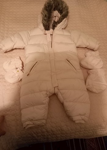 Bebek Kız Beyaz Kürklü Tulum - Görsel 3