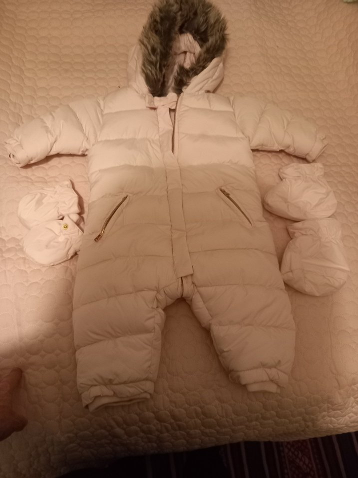 Bebek Kız Beyaz Kürklü Tulum - Görsel 3