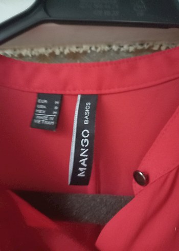 Kırmızı Düğmeli Uzun Kollu Kadın Gömlek - Görsel 3