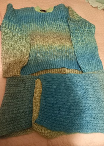 Bohem Çok Renkli Balıkçı Yaka Triko Kazak - Görsel 3