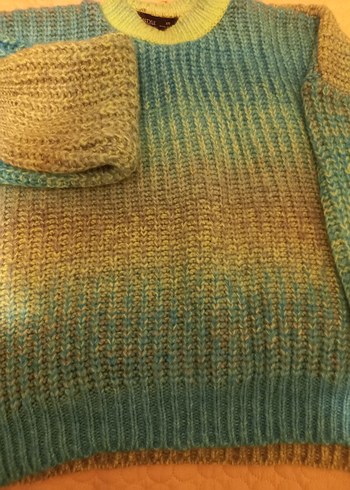 Bohem Çok Renkli Balıkçı Yaka Triko Kazak - Görsel 5