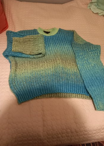 Bohem Çok Renkli Balıkçı Yaka Triko Kazak - Görsel 6