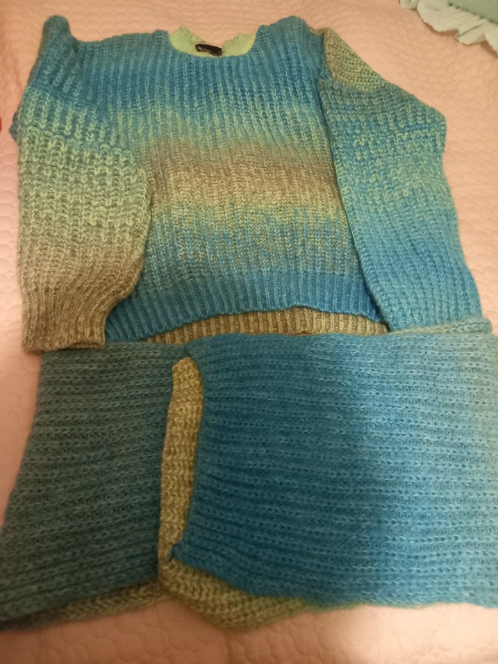 Bohem Çok Renkli Balıkçı Yaka Triko Kazak - Görsel 3