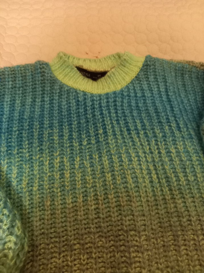 Bohem Çok Renkli Balıkçı Yaka Triko Kazak - Görsel 4