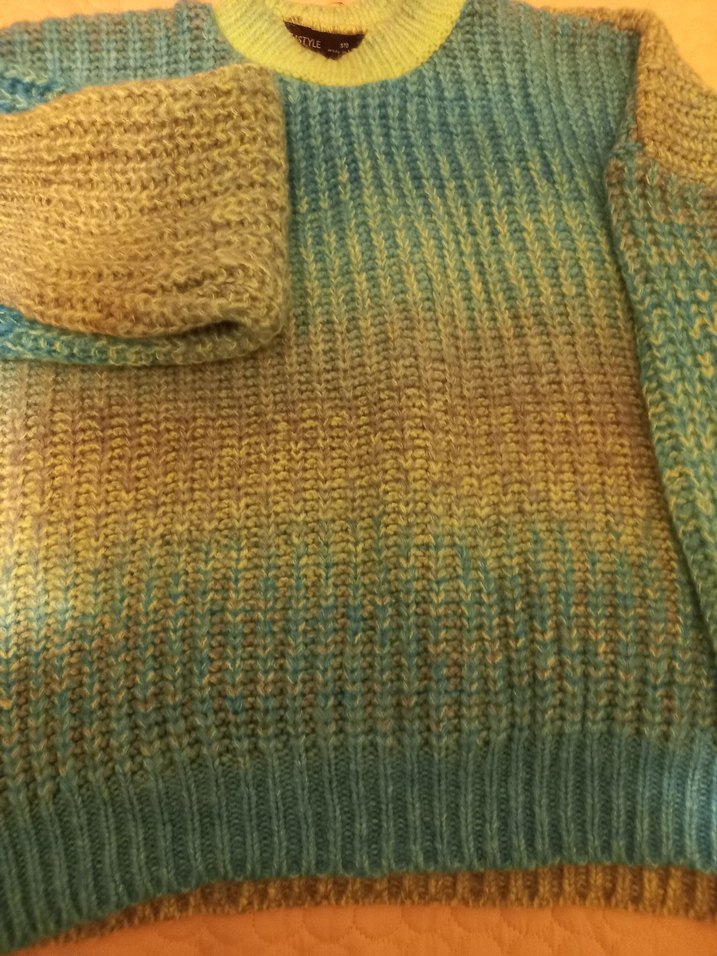 Bohem Çok Renkli Balıkçı Yaka Triko Kazak - Görsel 5