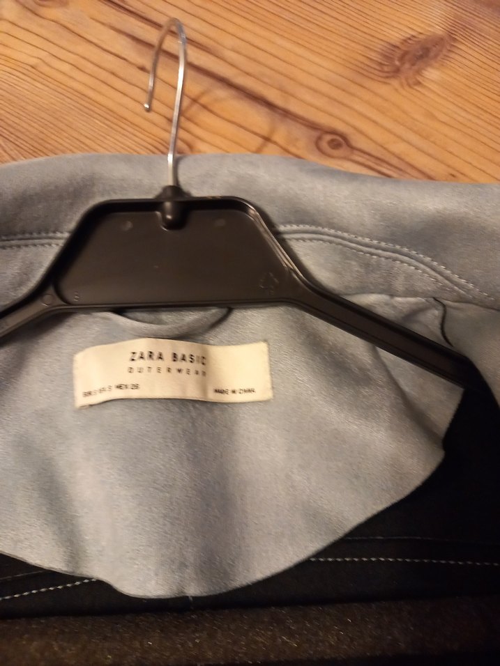 Kadın acik mavi nubuk  Deri Kemerli Kısa Ceket - Görsel 5