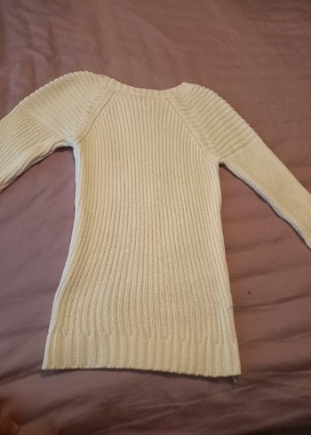 Beyaz Kadın Triko Uzun Kollu Kazak - Görsel 4