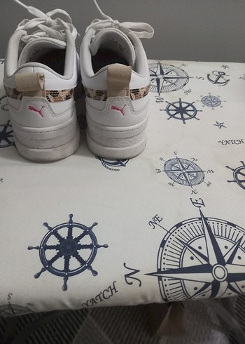 Beyaz Platform Topuklu Bağcıklı Kadın Spor Ayakkabı - Görsel 3