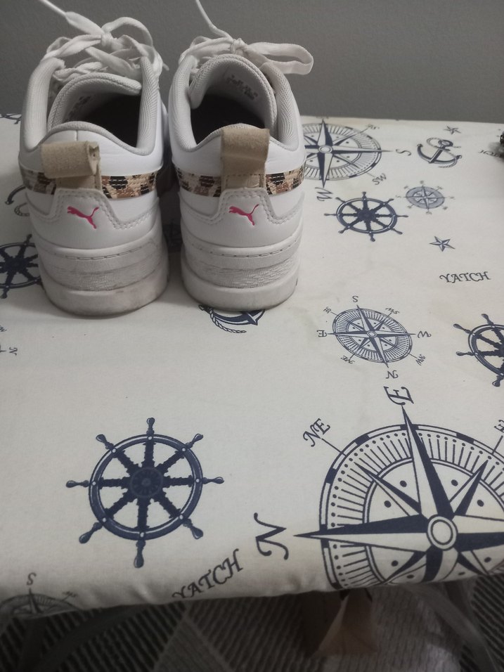 Beyaz Platform Topuklu Bağcıklı Kadın Spor Ayakkabı - Görsel 3