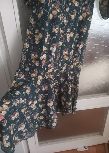 Çiçek Desenli Uzun Bohem Kadın Elbise - Görsel 4