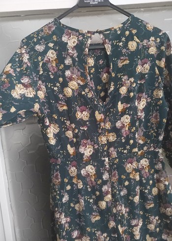 Çiçek Desenli Uzun Bohem Kadın Elbise - Görsel 2