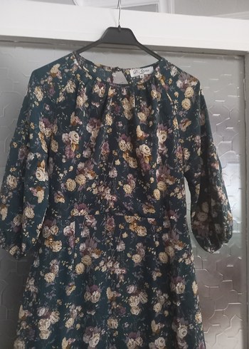 Çiçek Desenli Uzun Bohem Kadın Elbise - Görsel 6