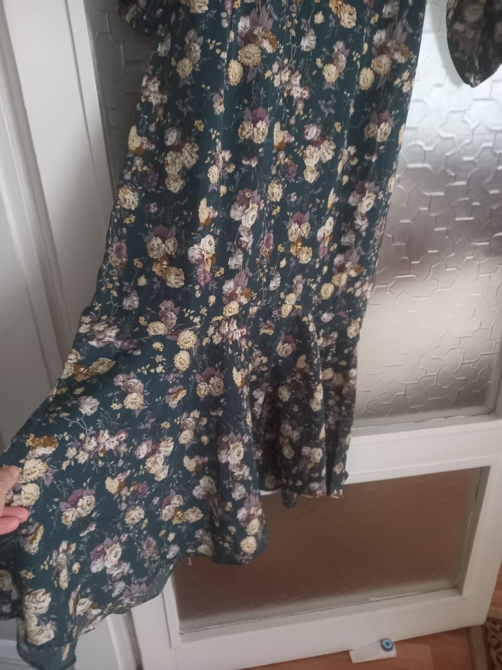 Çiçek Desenli Uzun Bohem Kadın Elbise - Görsel 4