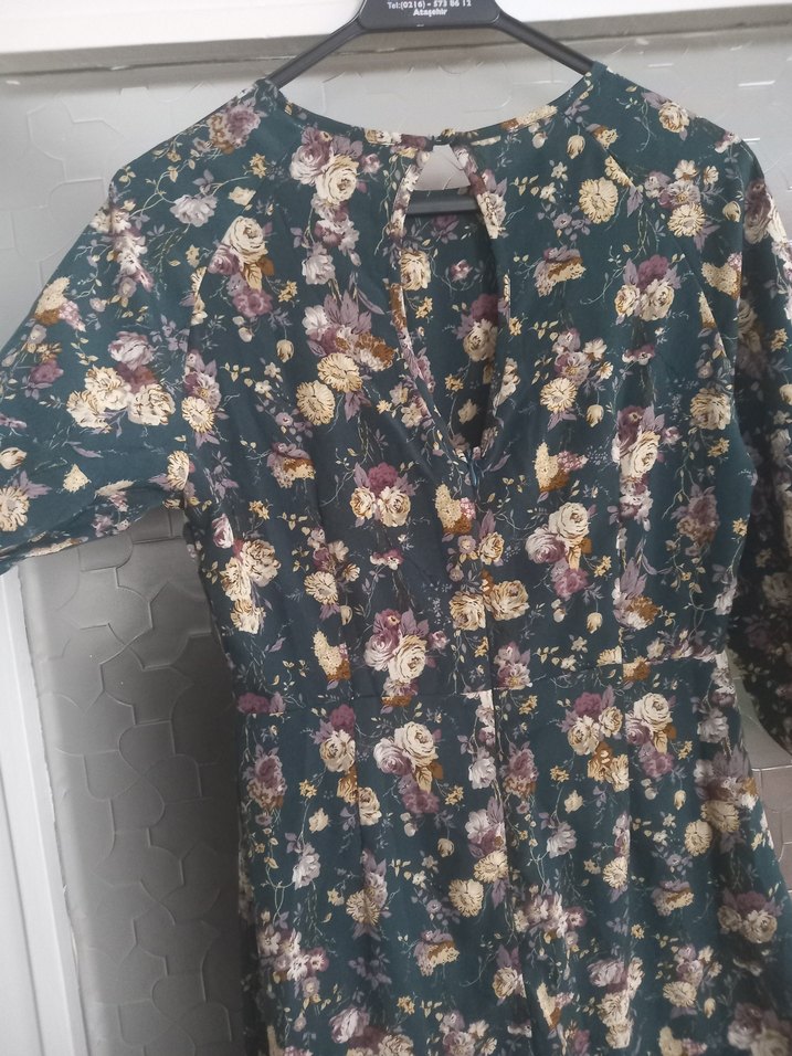 Çiçek Desenli Uzun Bohem Kadın Elbise - Görsel 2