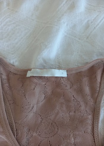 s Beden Dantel Detaylı Bej Kadın Atlet batik S beden bir kez giyildi