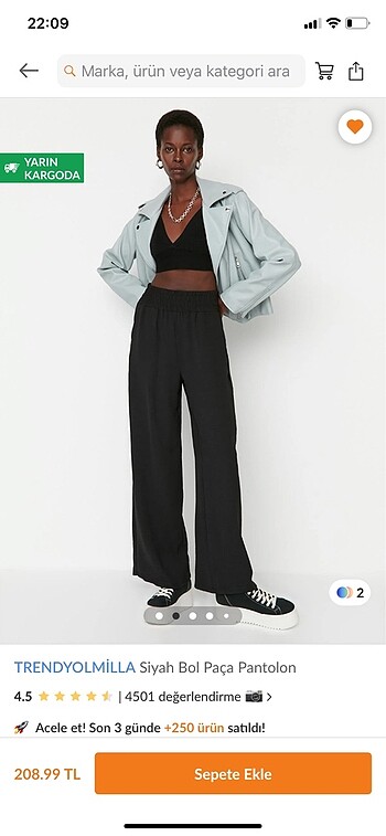 Trendyol & Milla trendyolmilla siyah bol paça pantolon