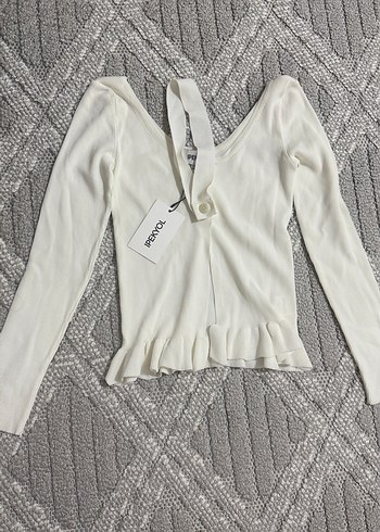 IPEKYOL Beyaz Basic kadın triko bluz - Görsel 2