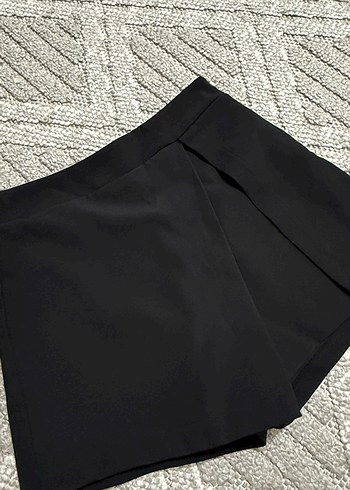 Siyah Pilili Mini şort Etek Quzu - Görsel 2