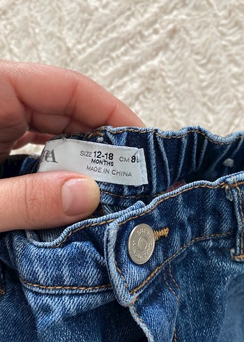 Erkek Çocuk Düğmeli Mavi Denim Pantolon - Görsel 3