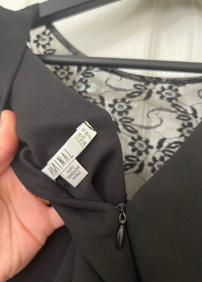 Dantel detaylı mini elbise - Görsel 4