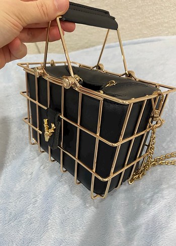 Zincir Detaylı Siyah Deri Kadın Çanta - Görsel 2