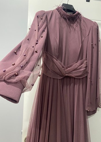 Kadın Mor Uzun Abiye Elbise - Görsel 3