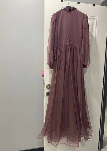 Kadın Mor Uzun Abiye Elbise - Görsel 5