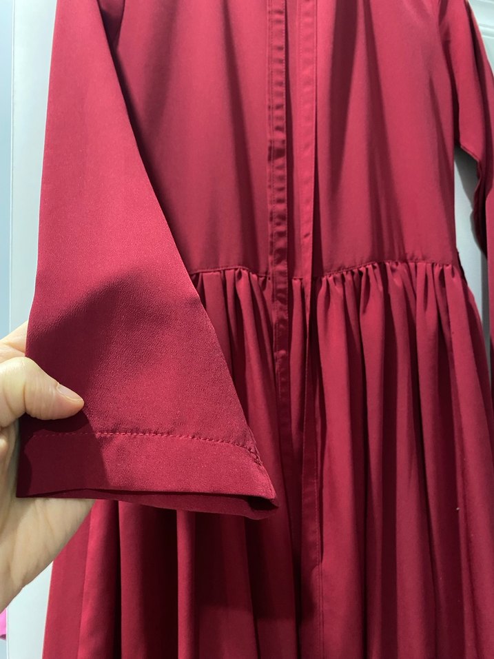 Kırmızı Uzun Salaş Elbise - Görsel 3