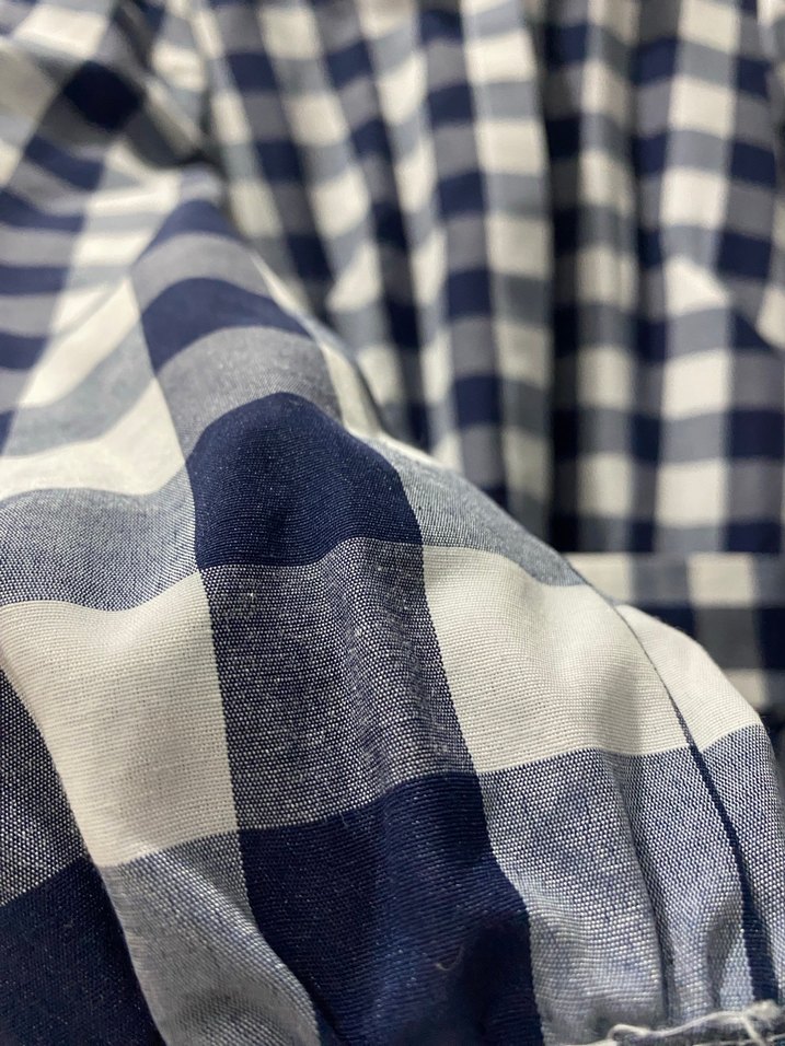 Ekose Desenli Uzun Mavi Kadın Elbise - Görsel 2