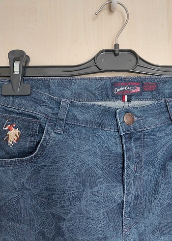 Düğmeli Mavi Batik Desenli Erkek Kot Şort - Görsel 2