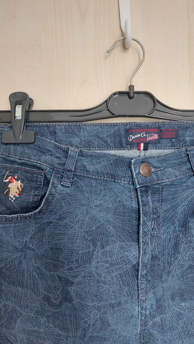 Düğmeli Mavi Batik Desenli Erkek Kot Şort - Görsel 2