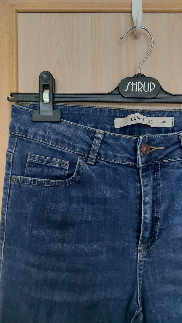 Kadın Mavi Denim Midi Boy Rahat Kesim Jean - Görsel 2