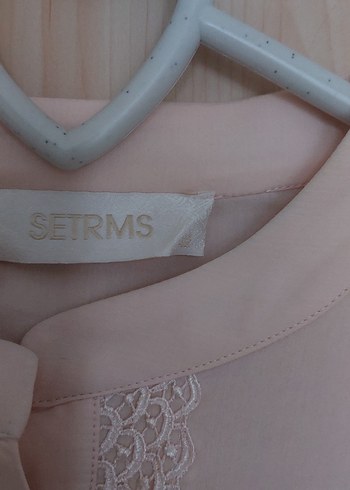 Pudra Pembe Düğmeli Kadın Uzun Kollu Gömlek - Görsel 2